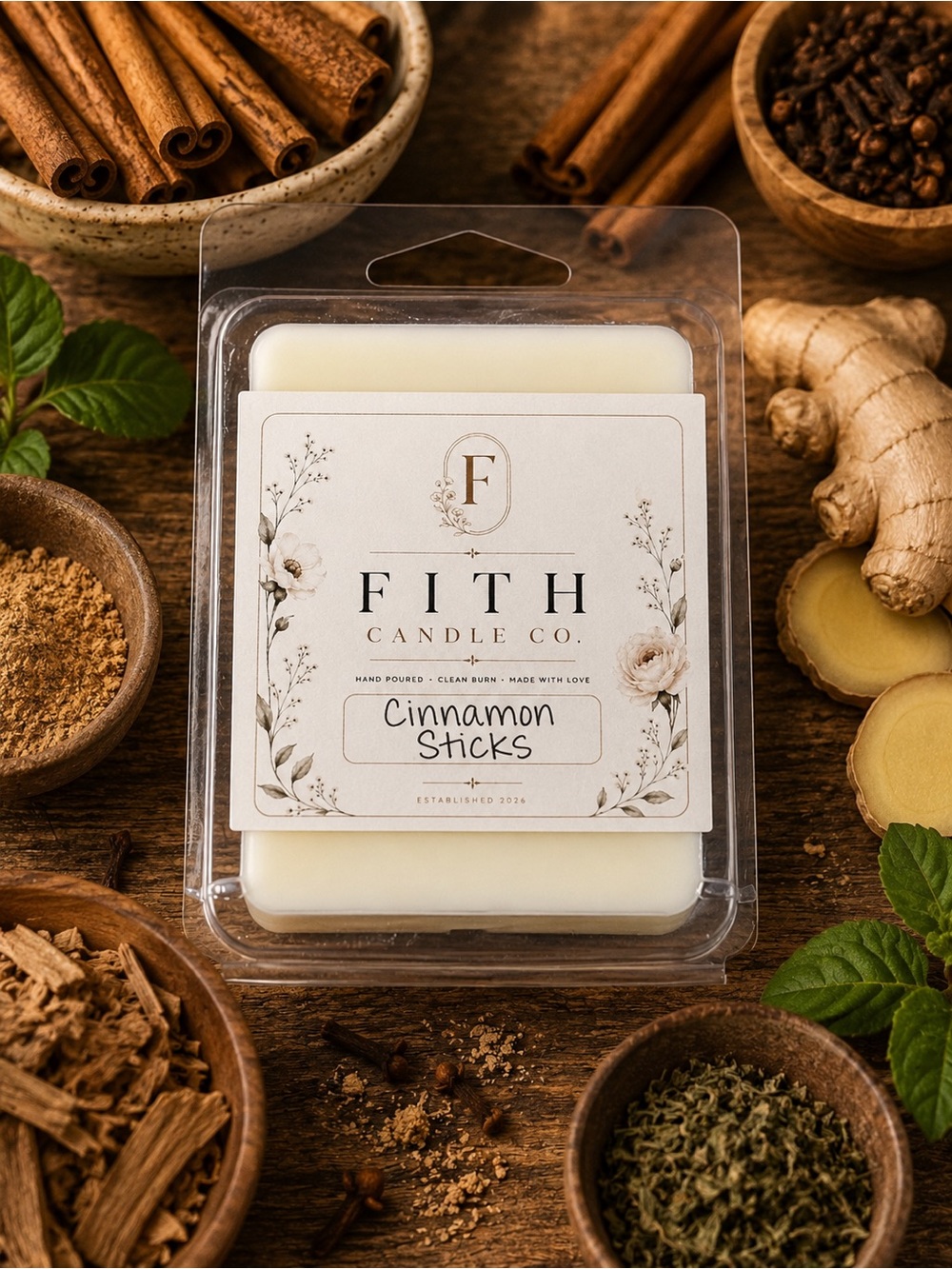 Cinnamon Sticks Organic Soy Artisan wax melts